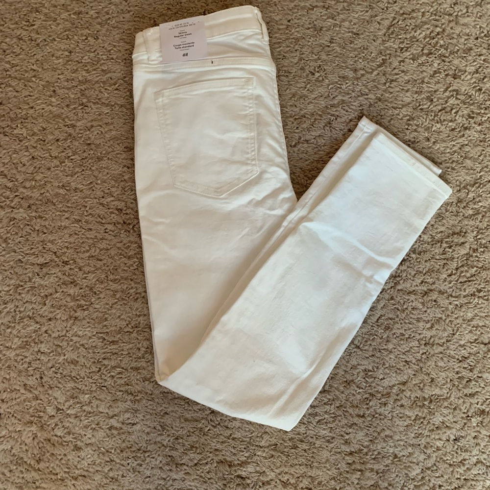 H&M skinny white jeans